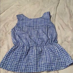 Gap peplum sleeveless top with modest back cut-out